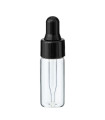 Glasfläschchen 4 ml klar mit schwarzer Pipette