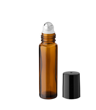 Leere braune Roll-On Flasche aus Glas für Öle und Seren