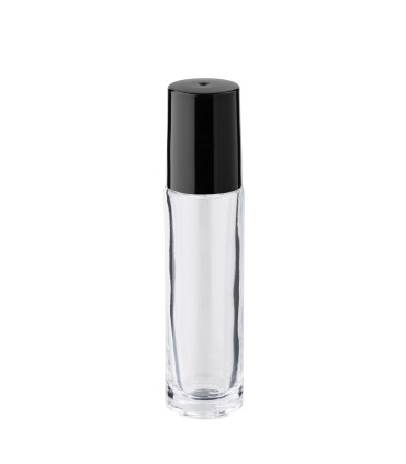 Glasflasche 10 ml klar Roll-on | Schwarzer Verschluss