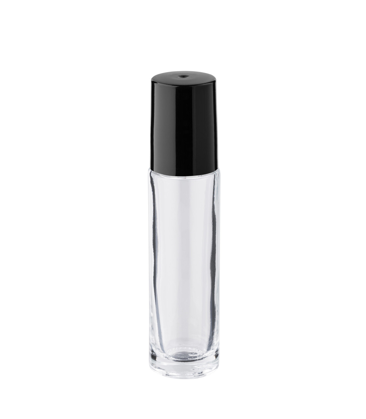 Glasflasche 10 ml klar Roll-on | Schwarzer Verschluss