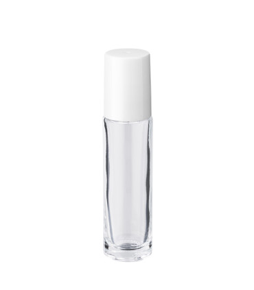 Glasflasche 10 ml klar Roll-on | Weißer Verschluss