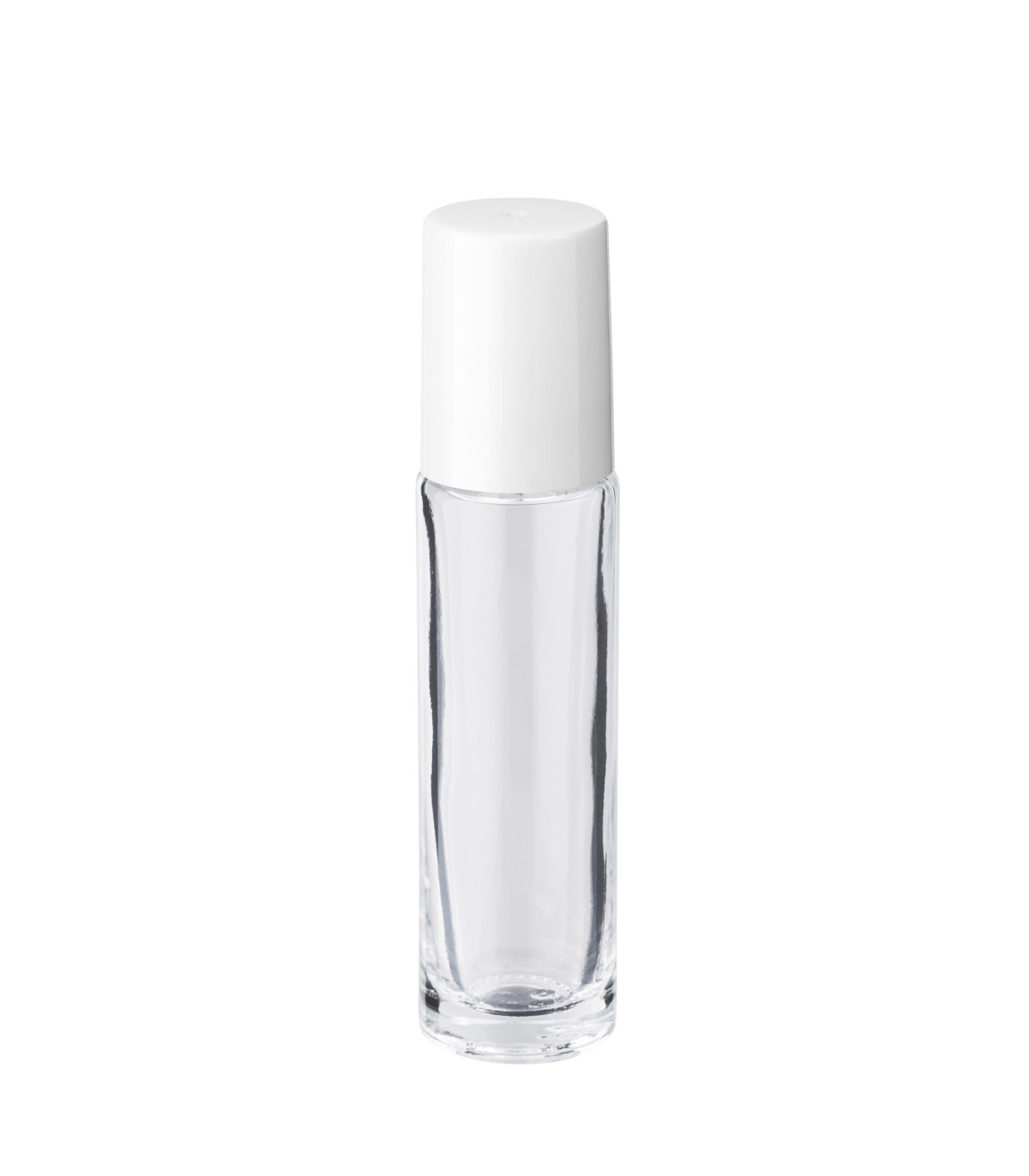 Glasflasche 10 ml klar Roll-on | Weißer Verschluss