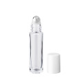 Glasflasche 10 ml klar Roll-On mit weißem Schraubverschluss [3]