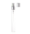 Glasfläschchen 10 ml klar mit silbernem Aluminium-Zerstäuber und Kappe