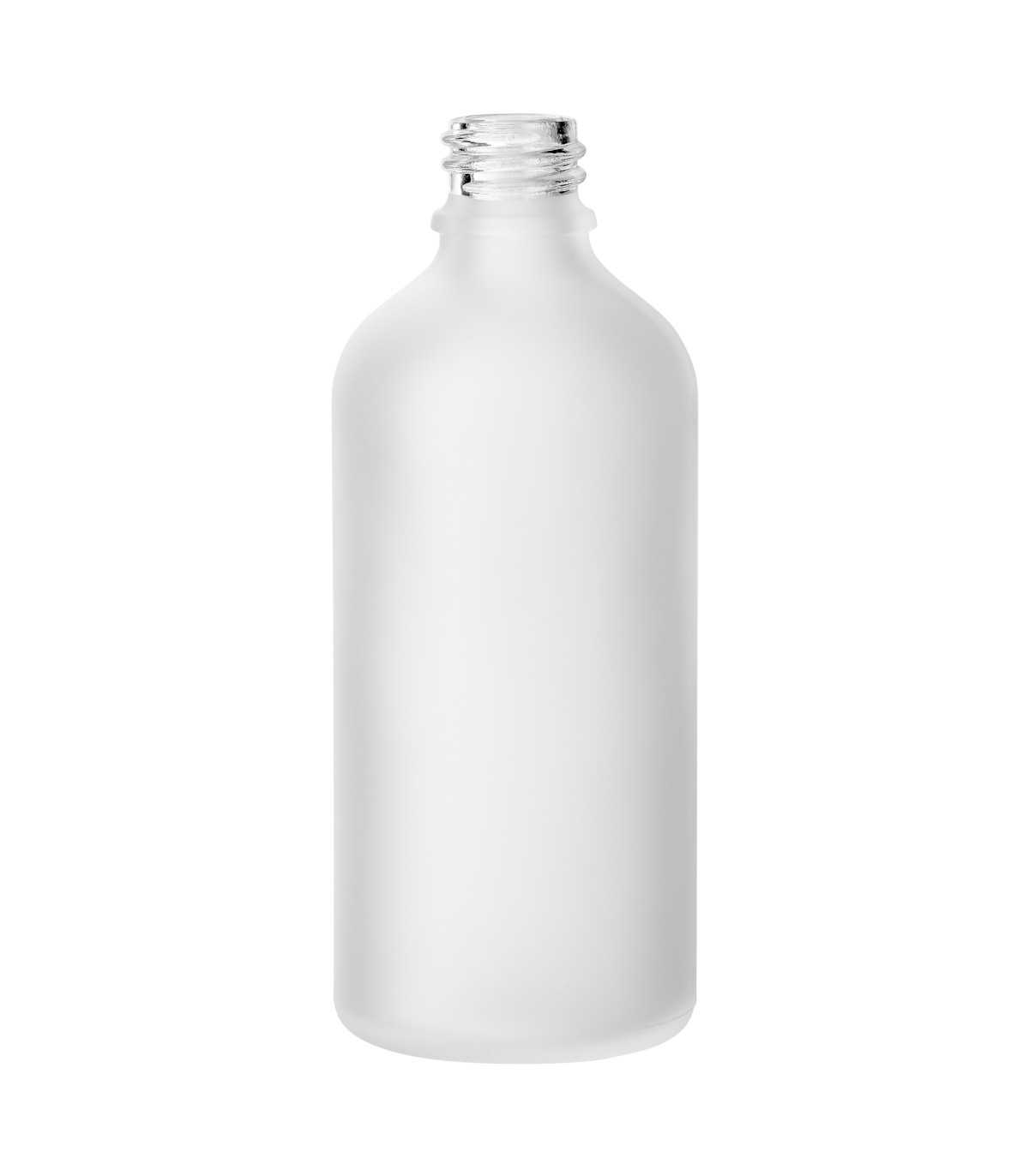 Leere transparente Glasflasche 100 ml mit Gewinde 18/415