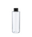 PET-Flasche 200 ml transparent mit schwarzem Schraubverschluss