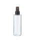 PET-Flasche 200 ml transparent mit schwarzem Zerstäuber
