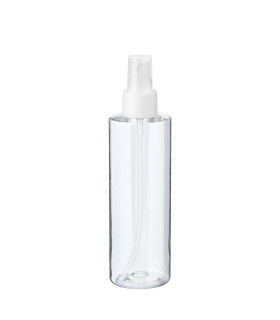PET-Flasche 200 ml transparent mit weißem Zerstäuber