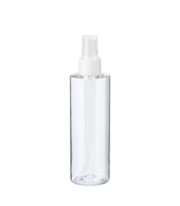 PET-Flasche 200 ml transparent mit weißem Zerstäuber