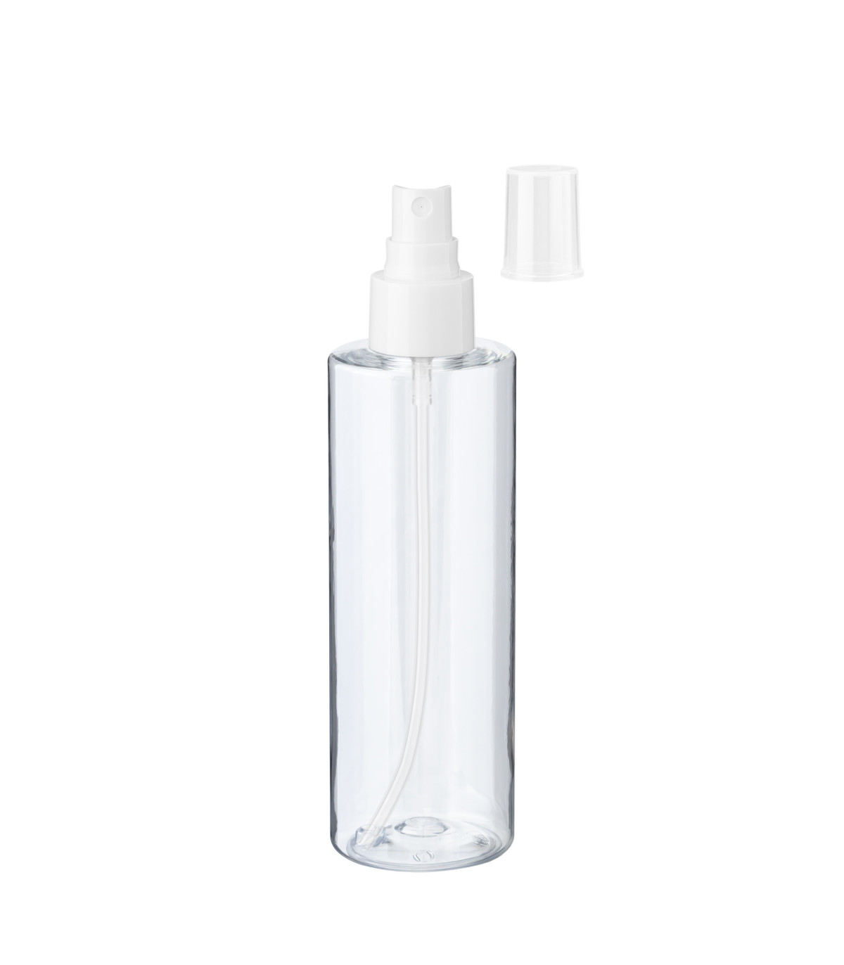 PET-Flasche 200 ml transparent mit weißem Zerstäuber