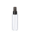 PET-Flasche 100 ml transparent mit schwarzem Zerstäuber