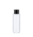 PET-Flasche 100 ml transparent mit schwarzem Flip-Top-Verschluss