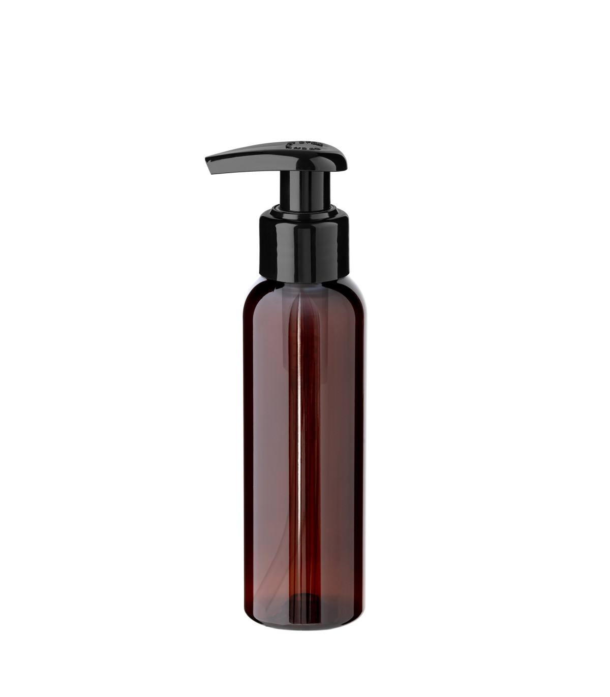 PET-Flasche 100 ml braun mit schwarzer Pumpe [2]