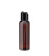 PET-Flasche 100 ml braun mit schwarzem Disc-Top-Verschluss