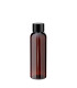 PET-Flasche 100 ml braun mit schwarzem Schraubverschluss