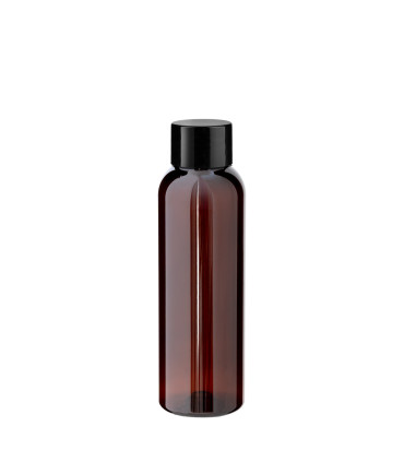 PET-Flasche 100 ml braun mit schwarzem Schraubverschluss