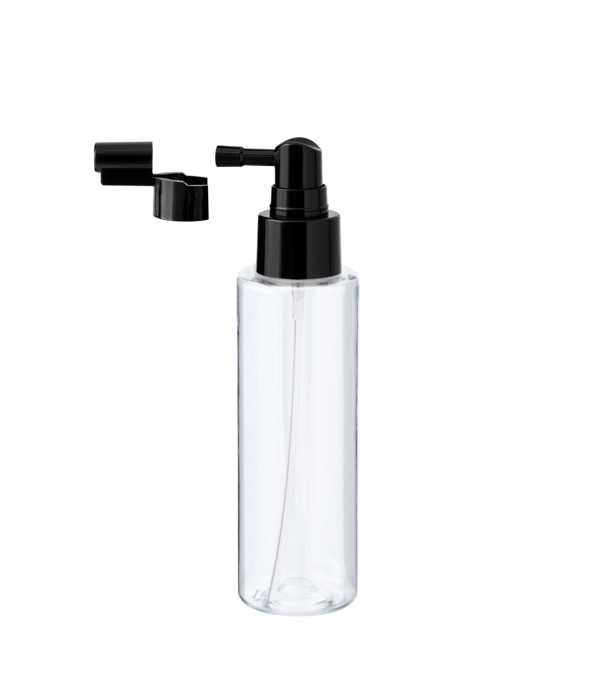 PET-Flasche 100 ml transparent mit schwarzem Zerstäuber [2]