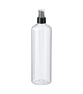 PET-Flasche 500 ml transparent [2] mit schwarzer Pumpe [1]