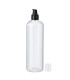 PET-Flasche 500 ml transparent [2] mit schwarzer Pumpe [1]