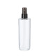PET-Flasche 250 ml transparent mit schwarzem Zerstäuber