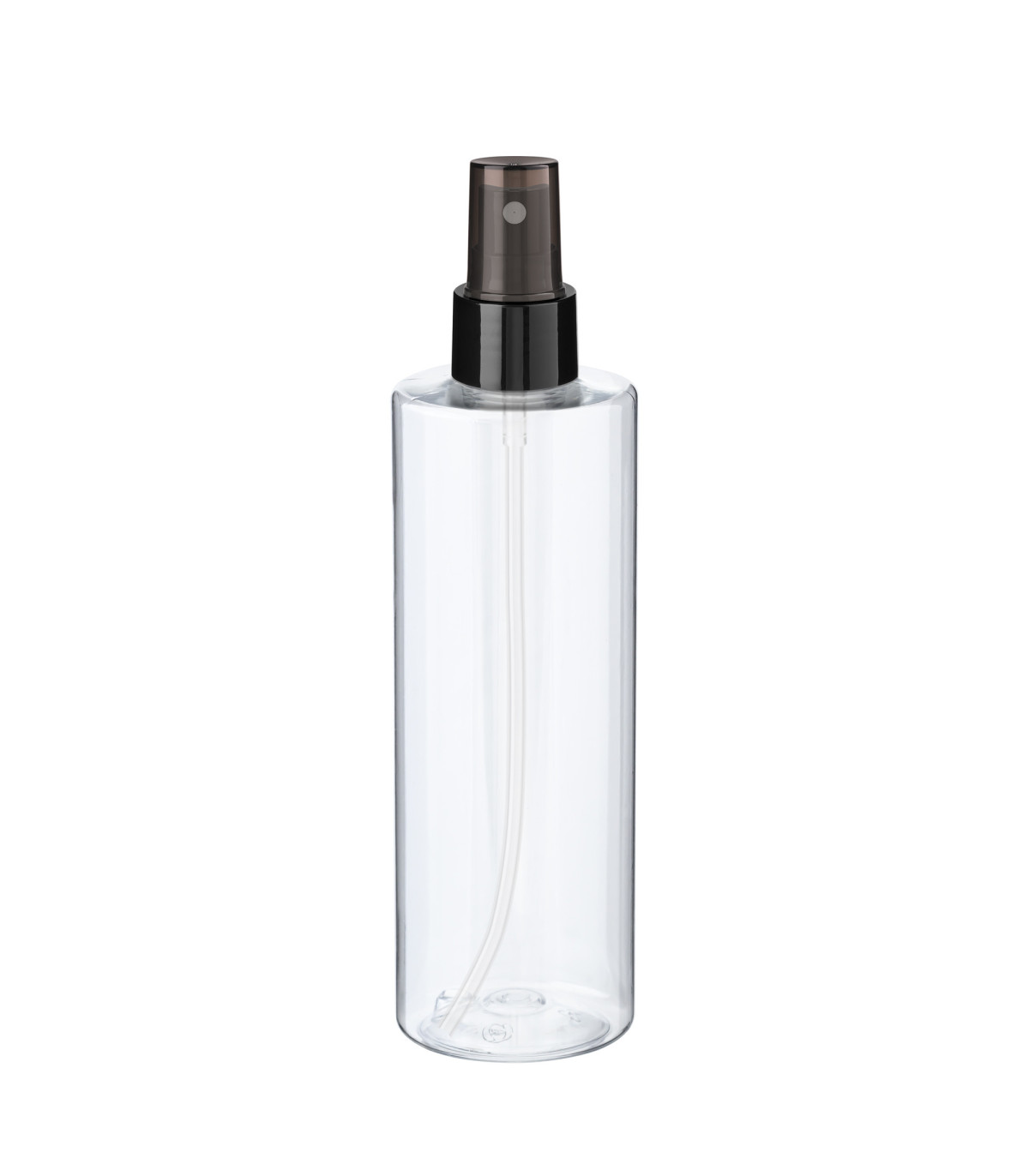PET-Flasche 250 ml transparent mit schwarzem Zerstäuber