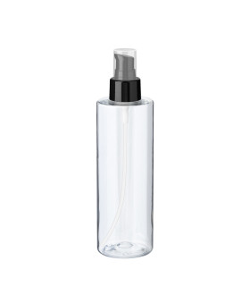 PET-Flasche 200 ml transparent mit schwarzer Pumpe [1]
