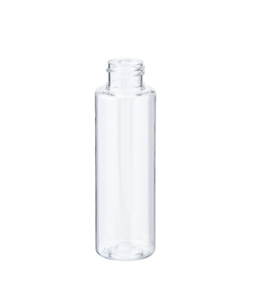 Klare PET-Kunststoffflasche 100ml mit Schraubgewinde 24/410 für Kosmetikprodukte wie Lotionen oder Toner
