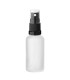 Glasflasche 50 ml klar matt mit schwarzem Zerstäuber - Leer 18 mm