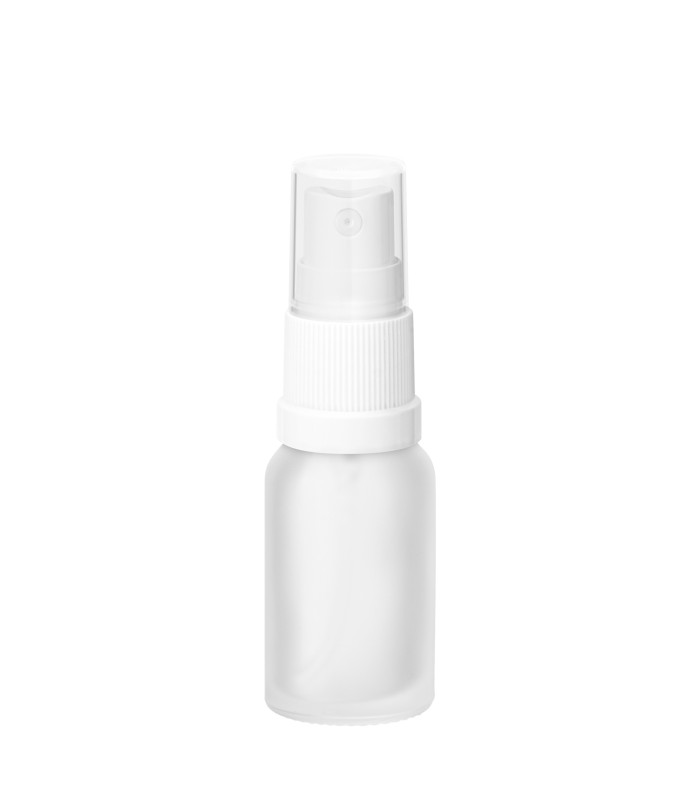 Glasflasche 10 ml klar matt mit weißem Zerstäuber - leer zum Befüllen