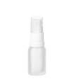Glasflasche farblos satiniert 10 ml mit weißem Zerstäuber
