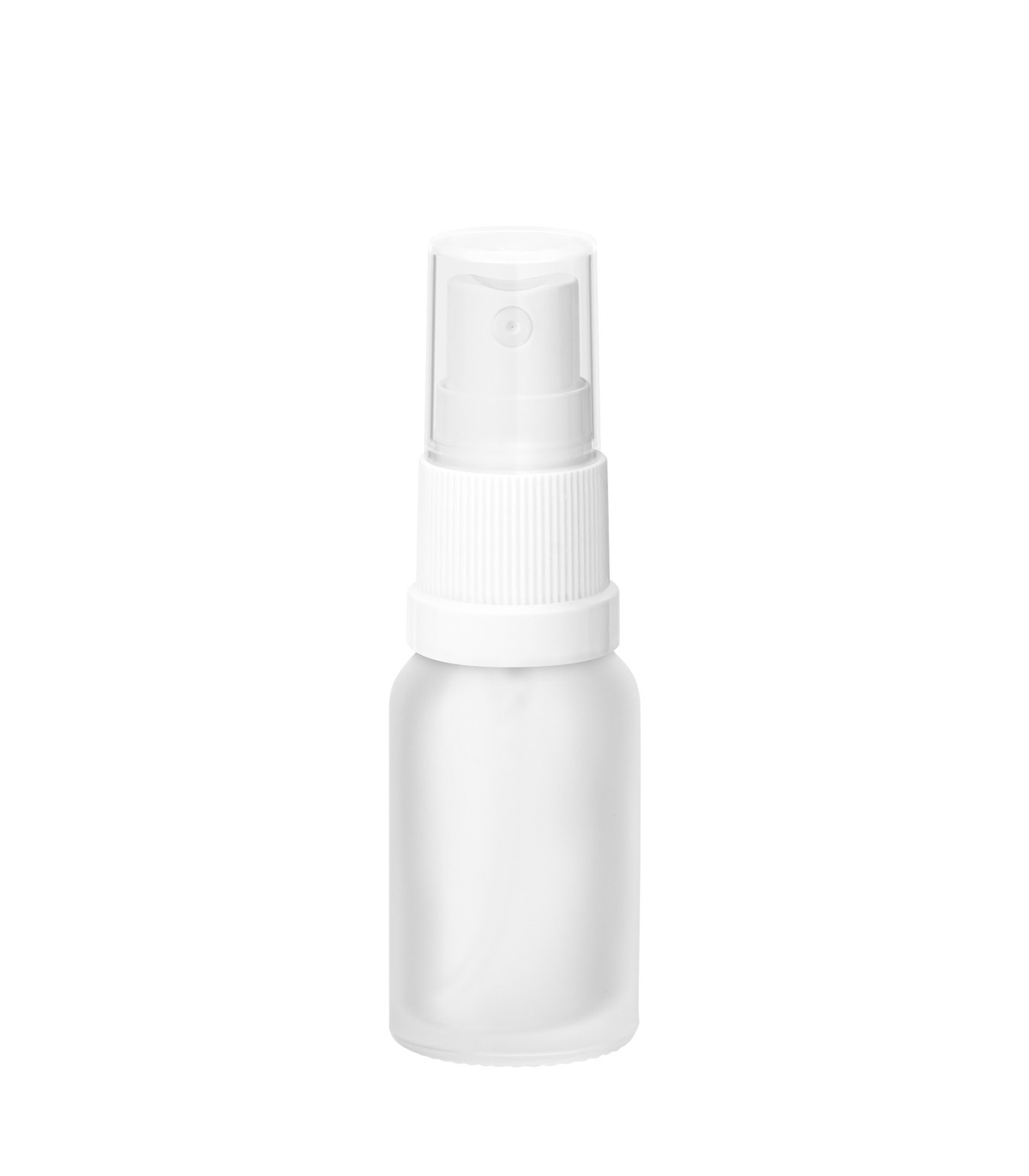 Glasflasche 10 ml klar matt mit weißem Zerstäuber - leer zum Befüllen