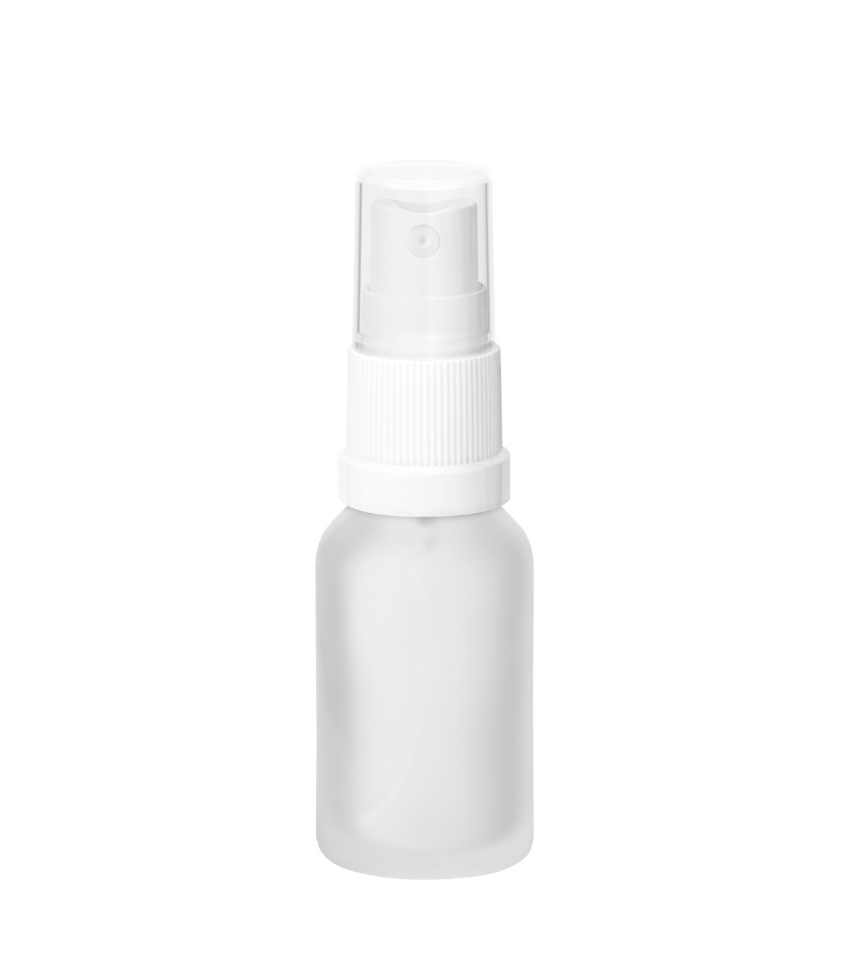 Glasflasche 15 ml satiniert mit weißem Zerstäuber | Kosmetik