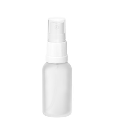 Glasflasche 30 ml satiniert mit weißem Zerstäuber | PP Sprühkopf