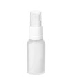 Glasflasche 30 ml klar matt mit weißem Zerstäuber