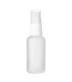 Glasflasche 50 ml klar matt mit weißem Zerstäuber
