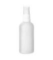 Glasflasche 100 ml klar matt mit weißem Zerstäuber