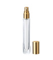 Glasflasche 10 ml klar rund mit goldenem Zerstäuber