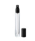 Glasflasche 10 ml klar rund mit schwarzem Zerstäuber - Leer Set