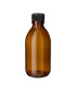 Braune Sirupflasche 200 ml Glas mit schwarzem Schraubverschluss - Set