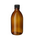 Sirupflasche 300 ml braun Glas mit schwarzem Schraubverschluss