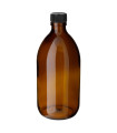 Glasflasche 500 ml braun PP28 Sirupflasche mit schwarzem Kunststoff-Schraubverschluss [1]