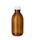 Braunglasflasche 200 ml PP28 Sirupflasche mit weißem Schraubverschluss