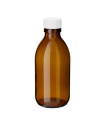 Glasflasche 200 ml braun PP28 Sirupflasche mit weißem Kunststoff-Schraubverschluss [1]