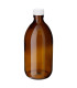 Glasflasche 500 ml braun PP28 | Weißer Deckel 180 mm