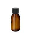 Glasflasche 60 ml braun PP28 Sirupflasche mit schwarzem Kunststoff-Schraubverschluss [2]