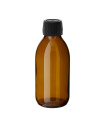 Glasflasche 150 ml braun PP28 Sirupflasche mit schwarzem Kunststoff-Schraubverschluss [2]