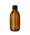 Glasflasche 200 ml braun PP28 Sirupflasche mit schwarzem Kunststoff-Schraubverschluss [2]