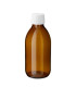 Glasflasche 200 ml braun PP28 Sirup mit weißem Schraubverschluss