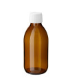 Glasflasche 200 ml braun PP28 Sirupflasche mit weißem Kunststoff-Schraubverschluss [2]