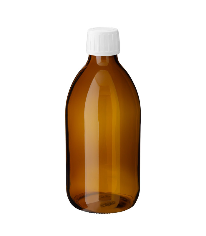 Glasflasche 300 ml braun PP28 | Mit Erstöffnungsgarantie